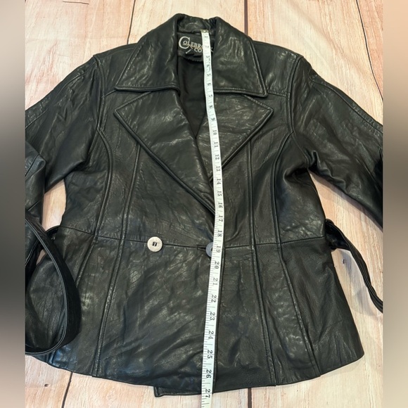 Vintage Y2K Colebrook & Co Women’s Black Leather Jacket Size Medium Coat - Picture 2 of 7